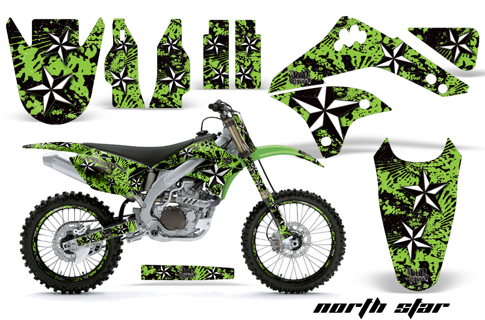 Kawasaki KX450F 06 08 Graphic Kit Northstar Green NPs